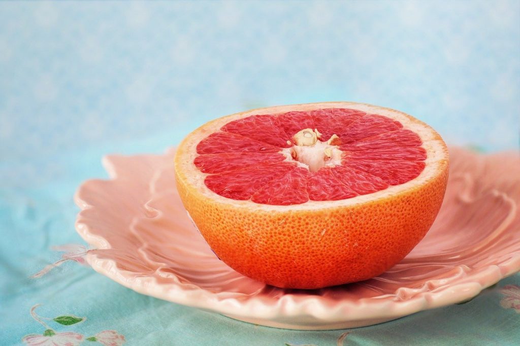 grapefruit, pink, breakfast